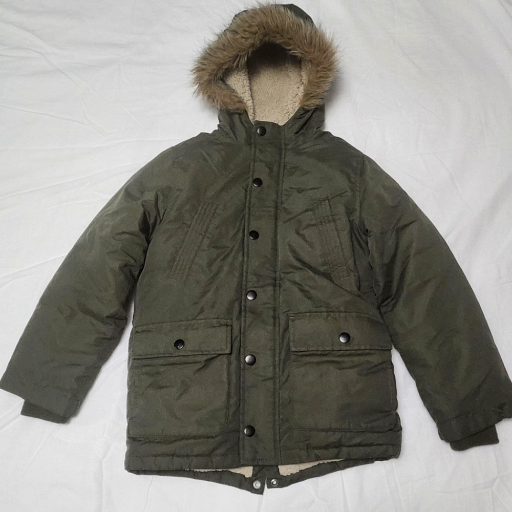 OLD NAVY Boy's Olive Green Hooded Jacket